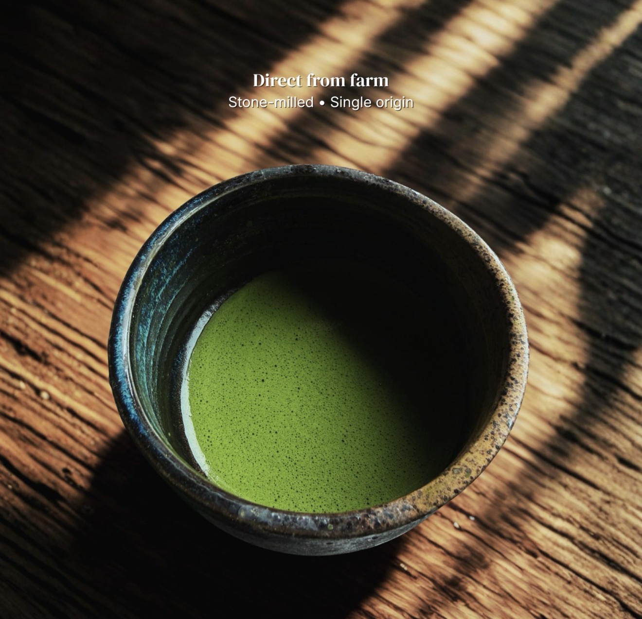 Matcha powder and bamboo whisk